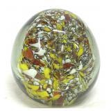 Blown Glass Paperweight Multicolor Confetti 2't