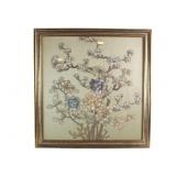 Framed Chinese Needlework Panels w/ Floral Motifs