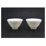 Pair Chinese White Porcelain Phoenix Cups