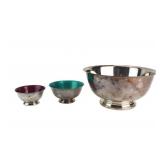Three Vintage Silverplate Pedestal Bowls