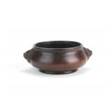 Chinese Bronze Censer with Lion Mask Handles