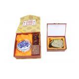 Chinese Seal, Ink Box & Hardstone Pendant Set