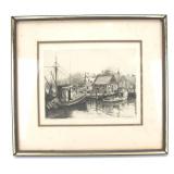 Leonard H Mersky. Dragger-June Ellen, Etching