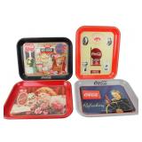 FOUR COCA COLA SERVING TRAYS