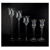 Set of Five Clear Glass Goblets