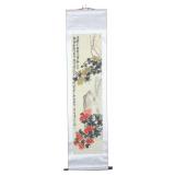 Chinese Chrysanthemum Watercolor Scroll Painting