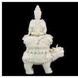 Blanc de Chine Guanyin on Mythical Beast