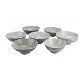 Seven Chinese Blue & White Porcelain Bowls