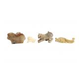 Four Miniature Hardstone Animal Carvings