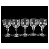 Set of 5 Baccarat France Crystal Wine Glasses