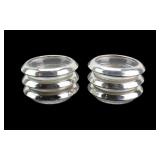6 Frank M. Whiting Sterling Glass Coasters