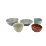 Lot of Five Signed Studio Pottery Bowls