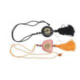 Two Hardstone Carved Pendants w/ Long Cord