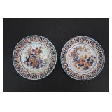 Pair Japanese Imari Reticulated Plates