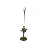 Tall Brass Oil Lamp with Snake Motif