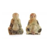 Pair Chinese Soapstone Buddha Figures