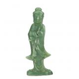 Chinese green hardstone carved Guanyin