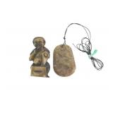 Carved Netsuke & Hardstone Pendant Set