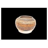 Chinese Brown Glazed Jar with Relief Pattern