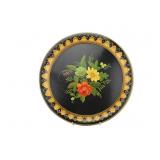 Antique Hand Painted Metal Serving Tray