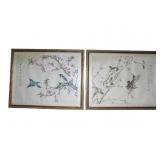 Two W/C Bird & Blossom Paintings By Xu Si-Zhen