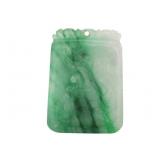 Carved Green Jadeite Plaque Pendant