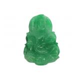 Carved Green Jadeite Buddha Pendant