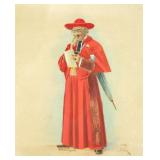 Alfred Weber, Cardinal. Watercolor