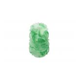 Carved Green Jadeite Pendant