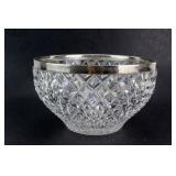 Cut Crystal Bowl with Silver Rim