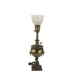 Brass Table Lamp with Dolphin Base