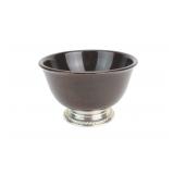 Revere Style Wood Bowl With Sterling Base