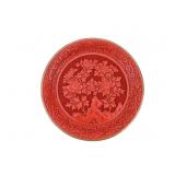 Chinese Cinnabar Lacquer Carved Floral Platter