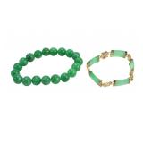 Two Jadeite Bead Bracelets Set