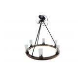 Wood & Metal Bubble Glass Chandelier