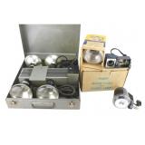 THREE PHOTOGRAPHIC LIGHTING SETS