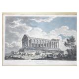 18th C Engraving, View of The Temple Of Concorde