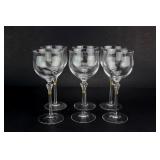 Set of 6 Christian Dior Bijoux Wine Glasses