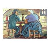 Interior Scene Oil on Board Signed D Anty