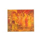 Daniel Jaugey Oil on Canvas Figural Scene