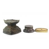 Three Chinese Metal Buddha Statue Stands