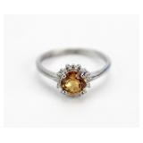 CITRINE SUNBURST RING IN STERLING SILVER