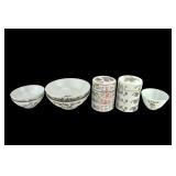 Seven Chinese Famille Rose Republic Porcelains