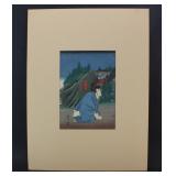 Yoshiyuki Woodblock with Crouching Man, ca. 1856