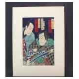 Antique Woodblock Print by Kunichika, c1880