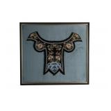 Framed Chinese Embroidery Collar Panel