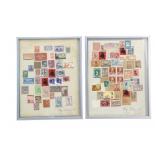 Framed Collection of 83 International Stamps