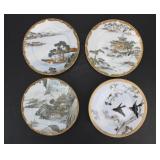 Four Japanese Hand-painted Porcelain Plates
