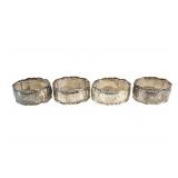Set of 4 Sterling Silver Napkin Rings