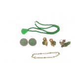 Lot of Green Hard Stone Jewelry